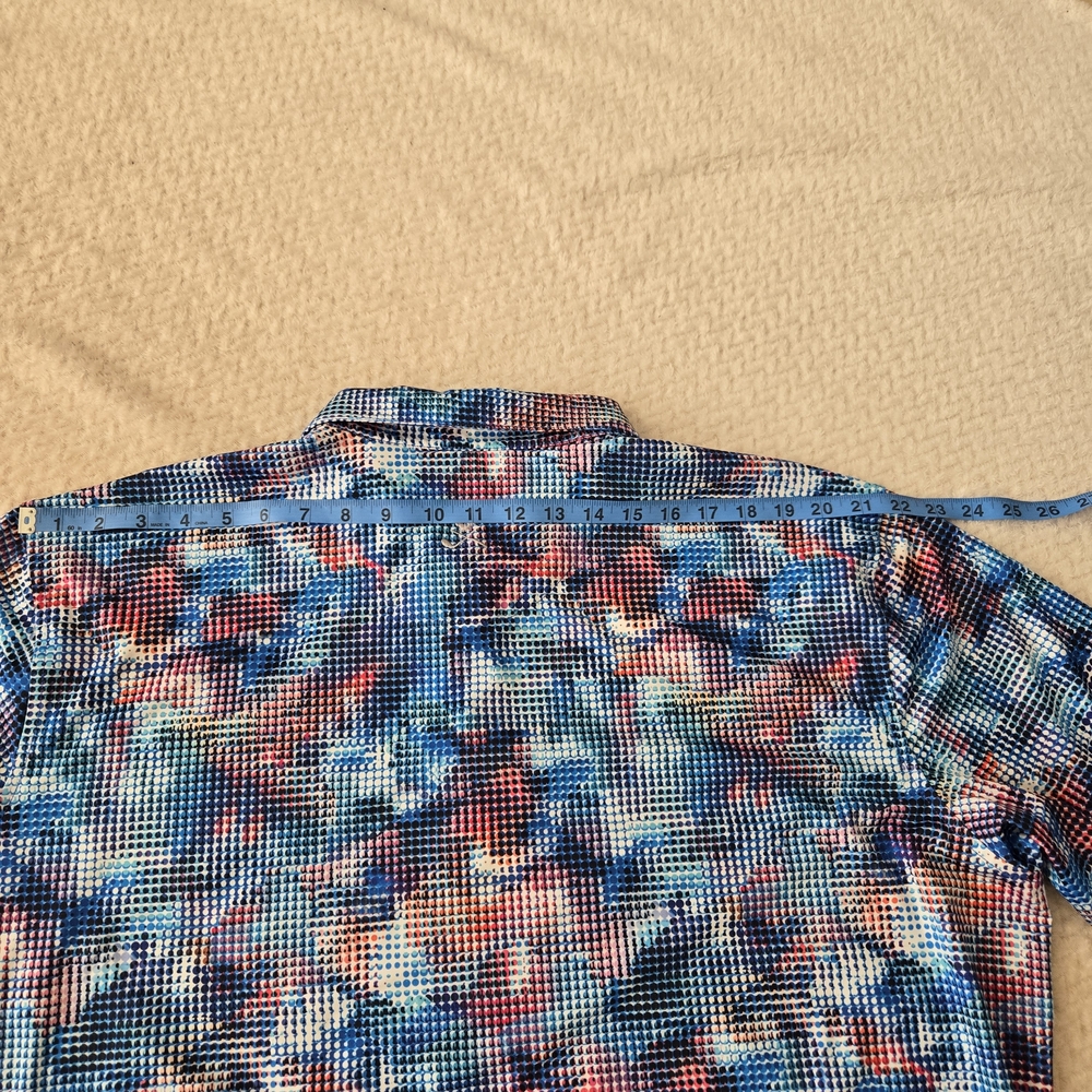 Robert Graham Golf Polo Shirt 2XL Geometric Pattern. Multicolor - Picture 11 of 13
